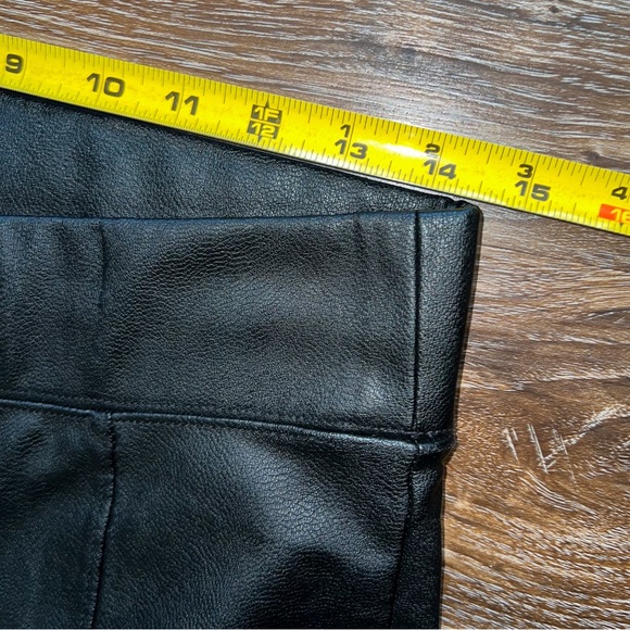 Old Navy High Waisted Stevie Faux Leather Pants - Black Pleather, Size M Petite - Picture 7 of 11